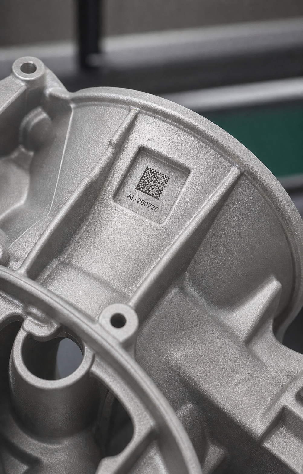 Data Matrix traceability on a cast-aluminum housing