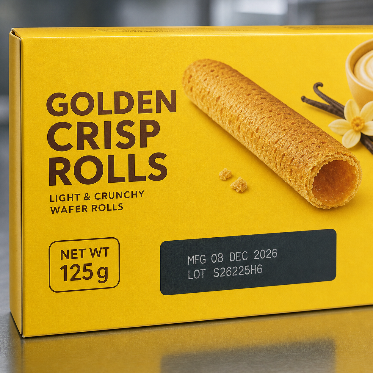 Manufacturing and lot coding on a snack carton