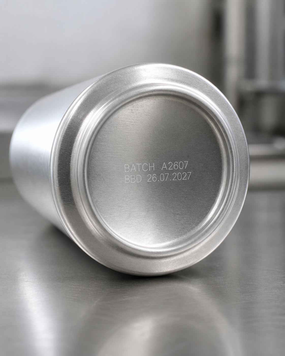 Batch and best-before coding on an aluminum can